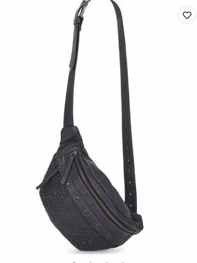 NWT Free People Ana Adorned Sling Bag-Black